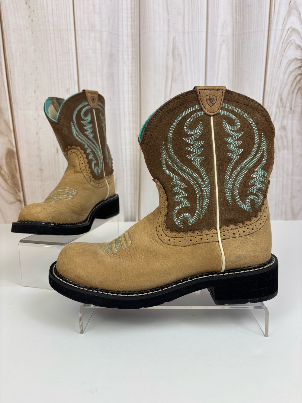 Ariat Fatbaby Leather Western Women's Boots Cowgirl Roper Distressed Tan Size 7